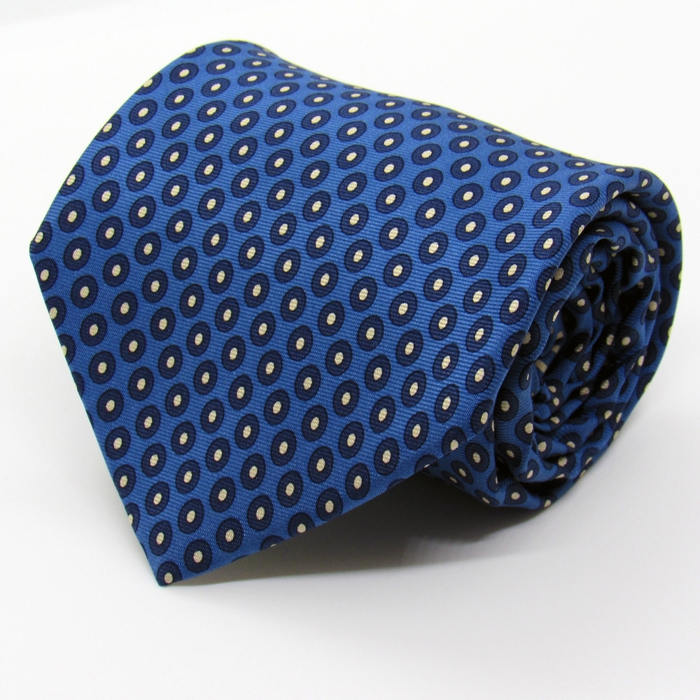 Tommy Hilfiger Men's Tie Blue White Ovals Squares
